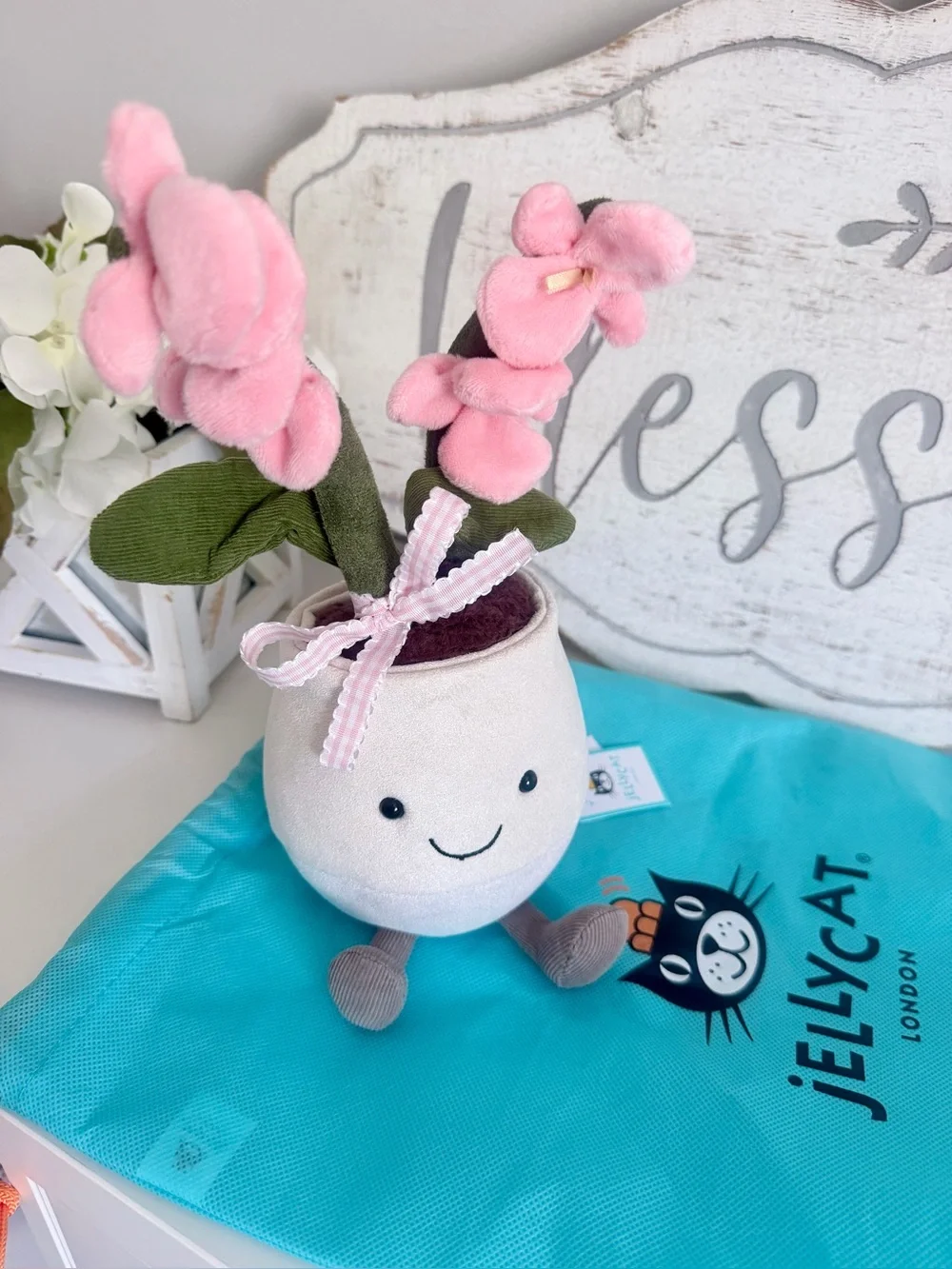 Jellycat Amuseables Pink Orchid + Dust Bag! AUTHENTIC BNWT!